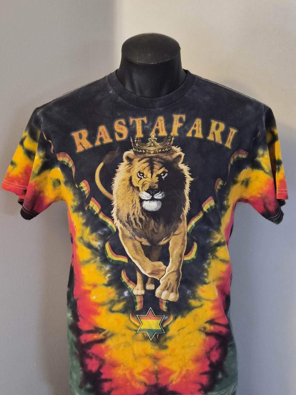 Delta Rastafari Tie-Dye Lion Tee - Yellow/Red/Green/Black